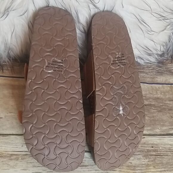 ROSE GOLD VEGAN LEATHER SANDALS SZ 7.5 - Picture 7 of 7